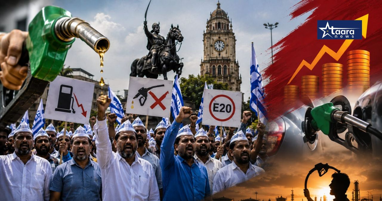 kolhapur e20 petrol protest 15 rupees petrol claim questioned by protesters